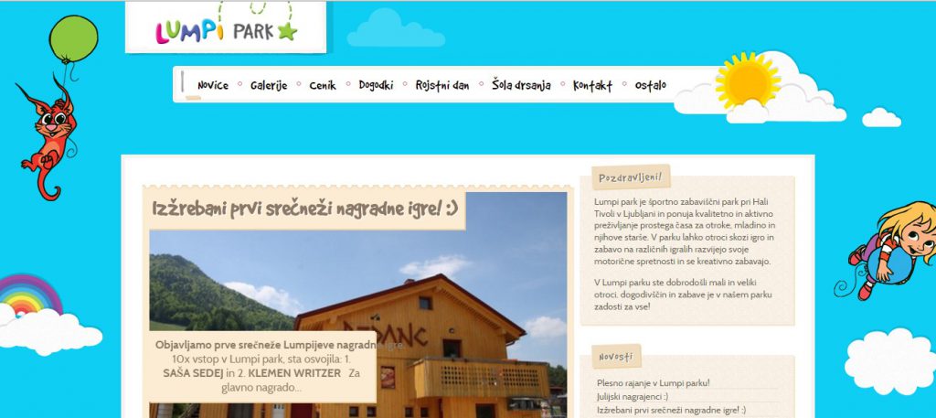 Lumpi park slovenia website
